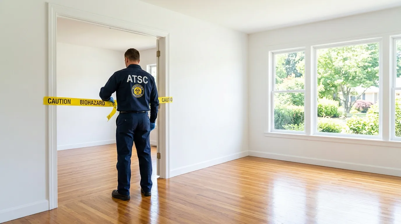 Certified biohazard cleanup crew performing Trauma Scene Cleanup in Nurillo